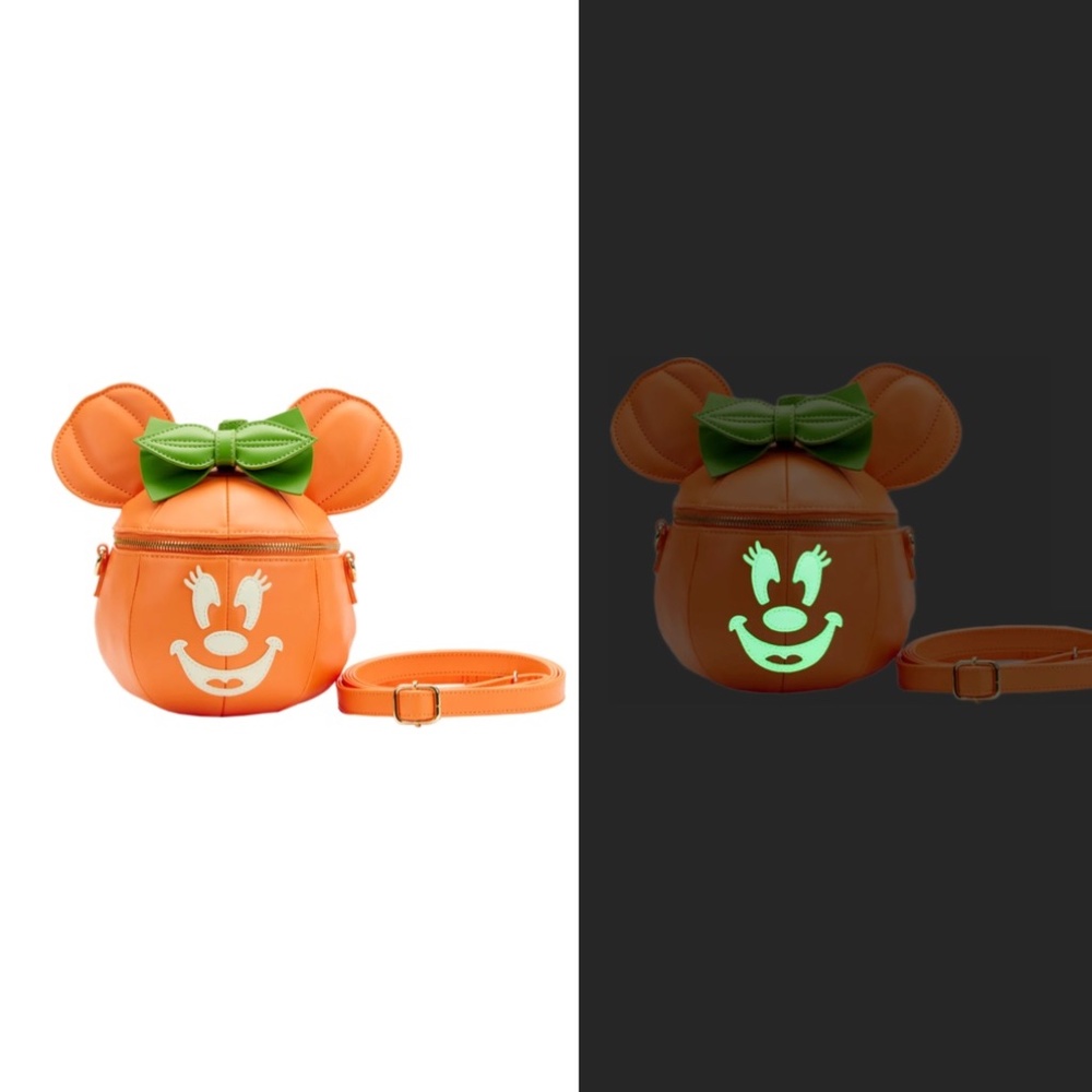 Loungefly Minnie Mouse Glow in the Dark Pumpkin Crossbody Bag